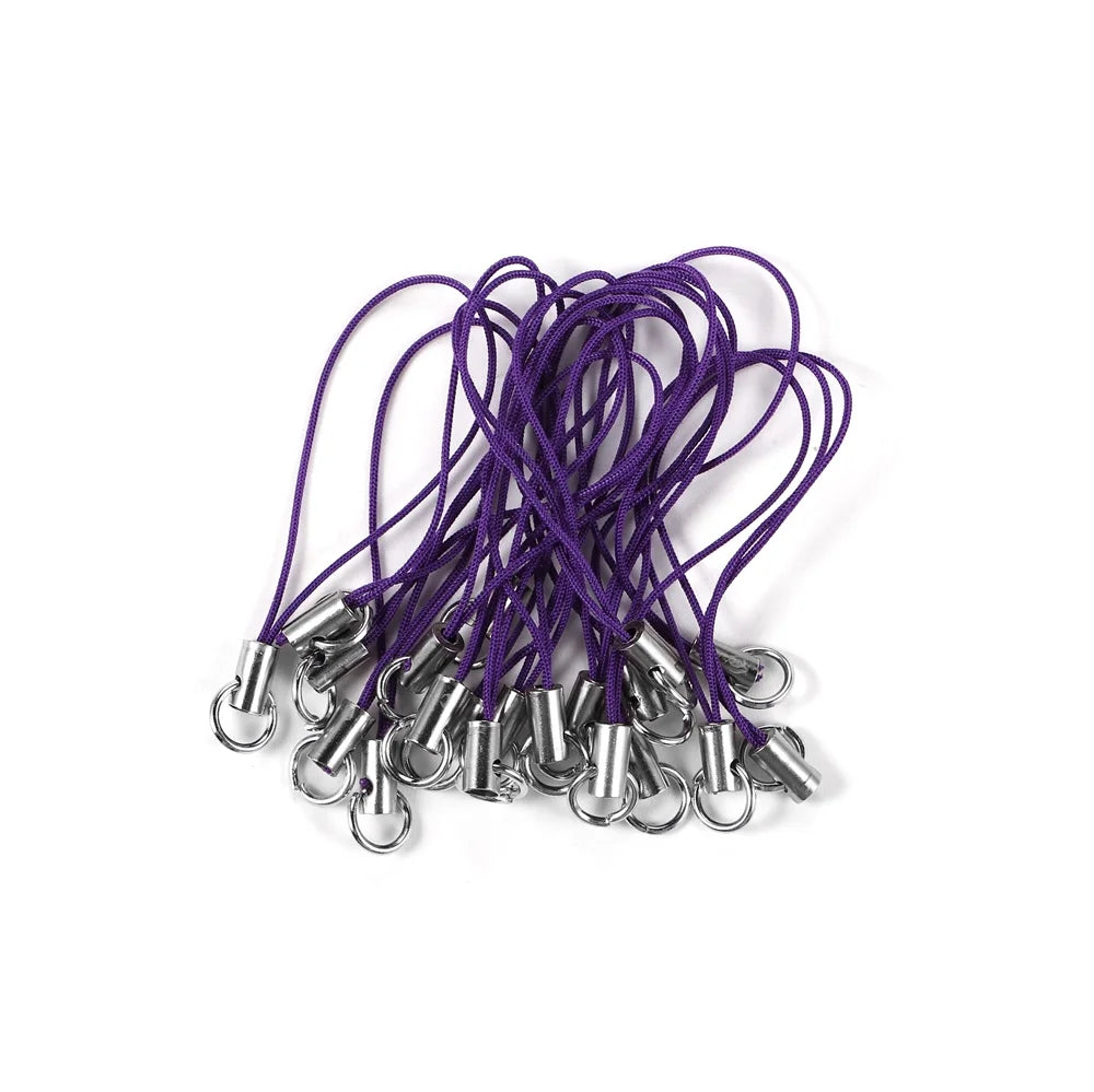 50/100pcs Strap Charm Cord Lanyard Strap Cords Lobster Clasp Rope Keychains Hooks Mobile Set Charms For DIY Jewelry Accessories