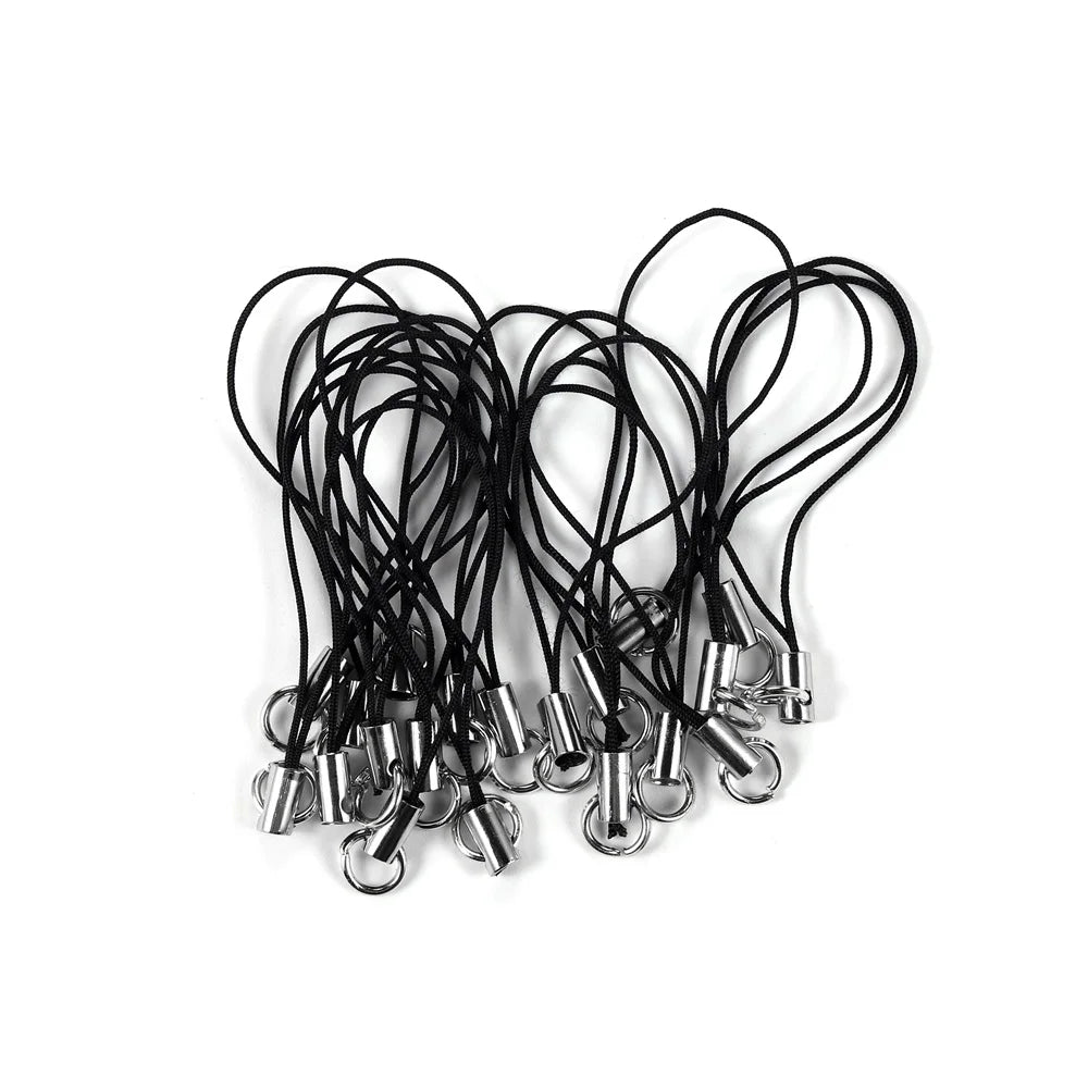 50/100pcs Strap Charm Cord Lanyard Strap Cords Lobster Clasp Rope Keychains Hooks Mobile Set Charms For DIY Jewelry Accessories