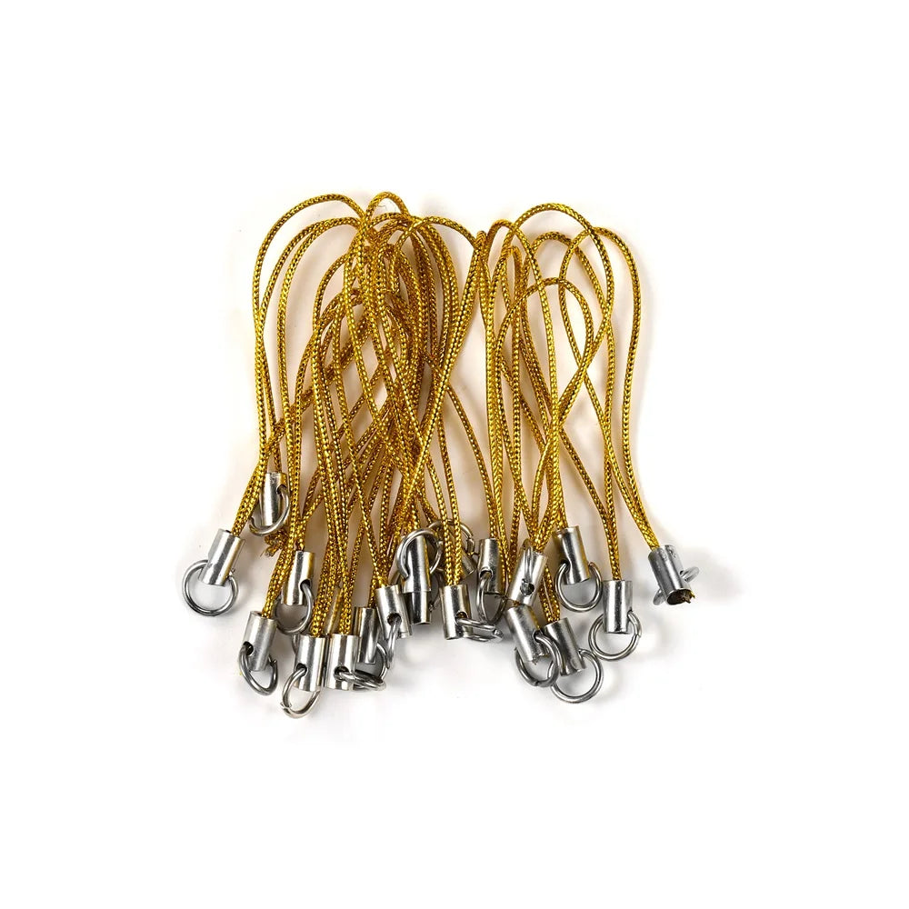 50/100pcs Strap Charm Cord Lanyard Strap Cords Lobster Clasp Rope Keychains Hooks Mobile Set Charms For DIY Jewelry Accessories