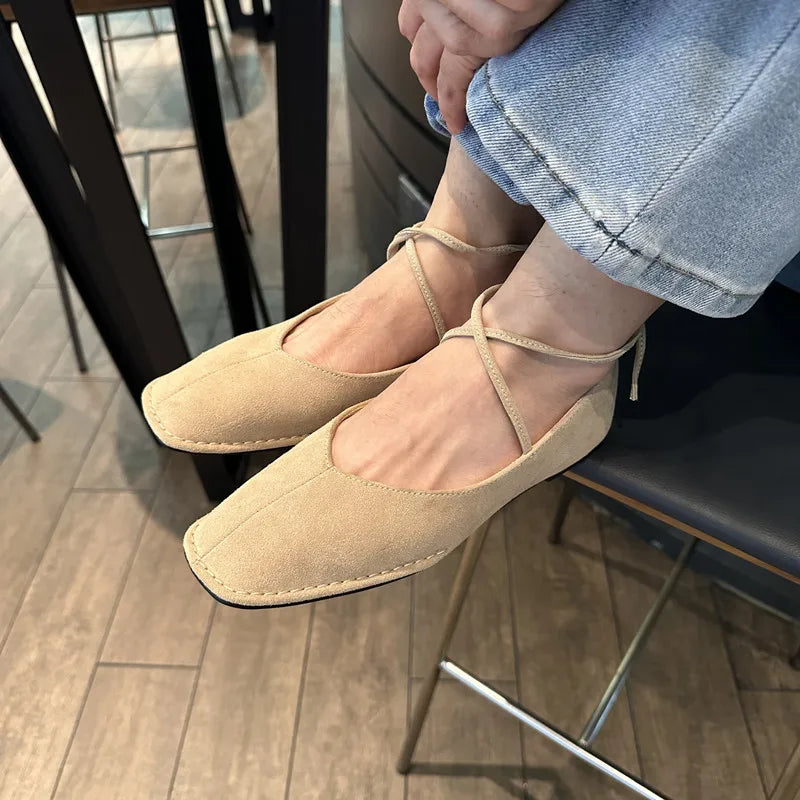 Bailamos 2024 Spring New Brand Women Flats Round Toe Shallow Slip On Ladies Casual Ballet Shoes Soft Leather Eelgant Dress Shoes