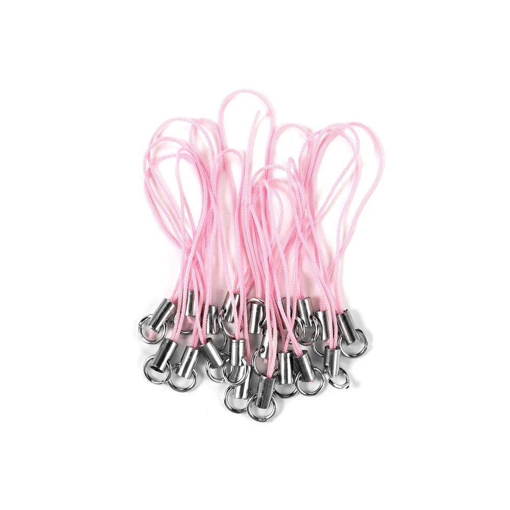 50/100pcs Strap Charm Cord Lanyard Strap Cords Lobster Clasp Rope Keychains Hooks Mobile Set Charms For DIY Jewelry Accessories